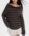 y2k off shoulder henley longsleeve boogzel clothing