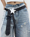 y2k polka dot statement ribbon belt boogzel clothing