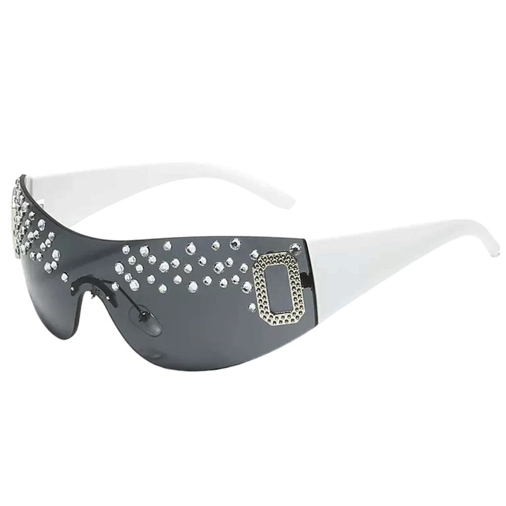 y2k rhinestone shield sunglasses boogzel clothing 