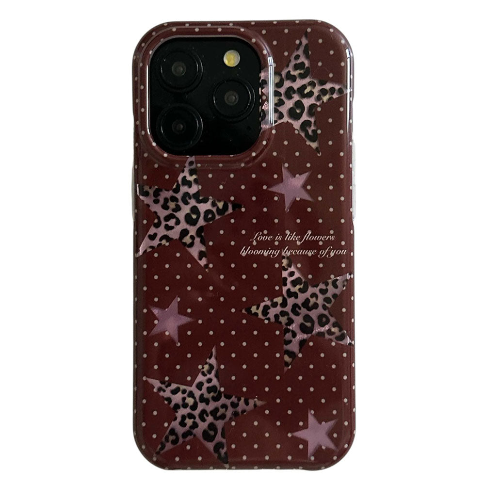 y2k star leopard iphone case boogzel clothing