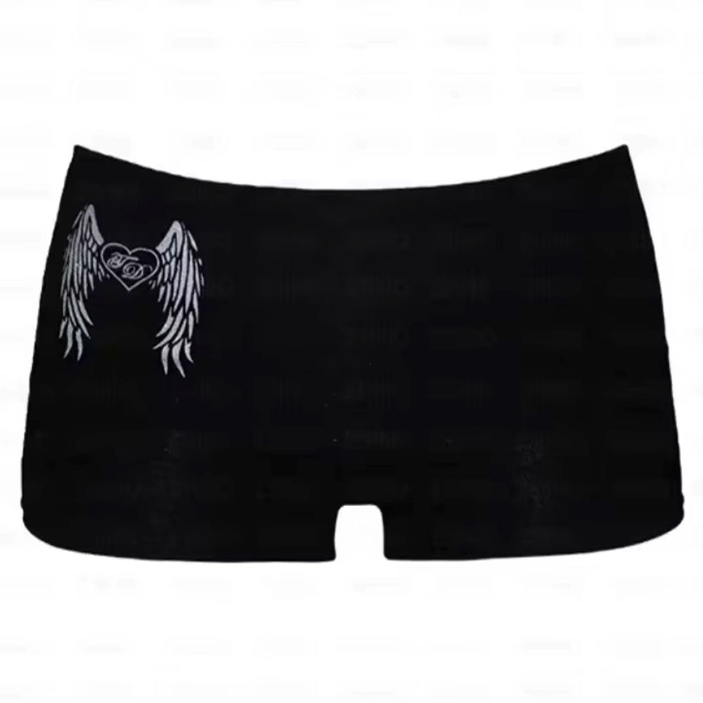y2k angel wings shorts boogzel clothing