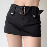 y2k buckle belt mini skirt