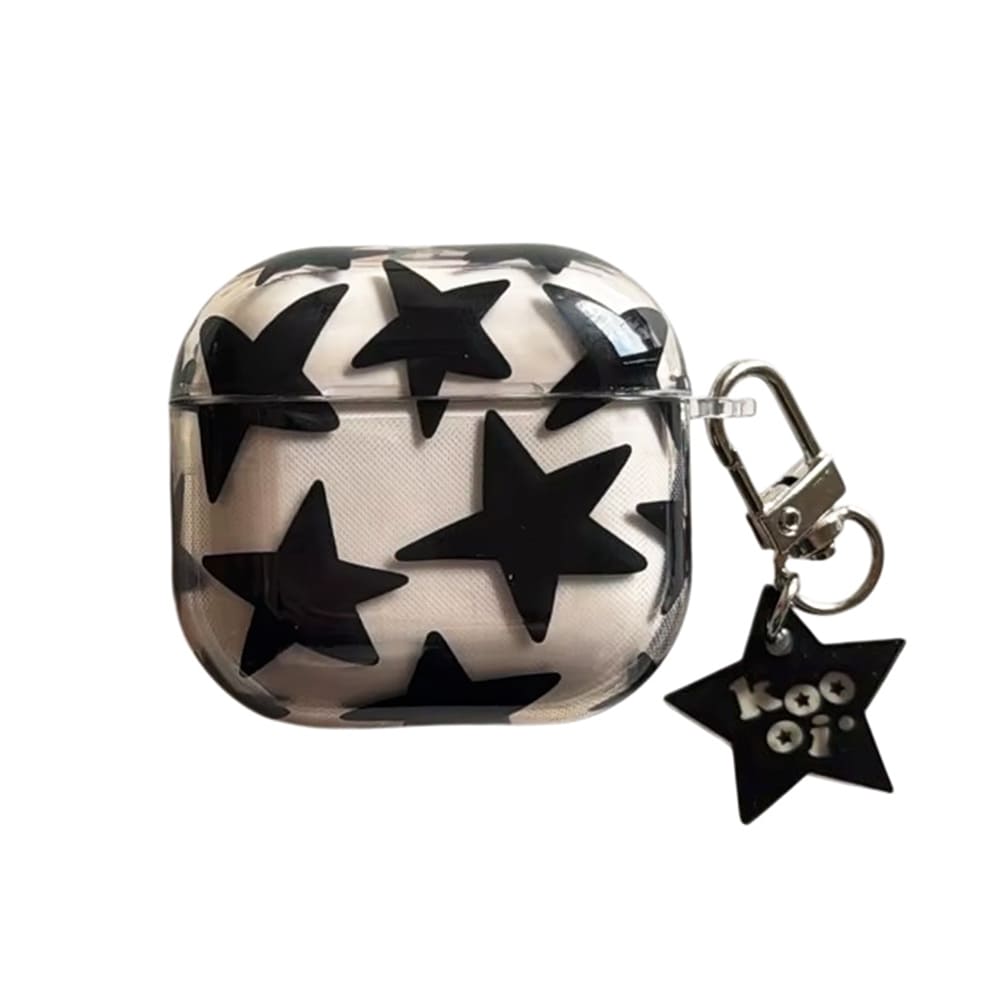 y2k black stars airpods case boogzel clothing