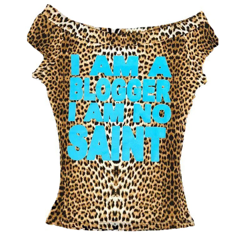 y2k blogger bandeau top in leopard boogzel clothing