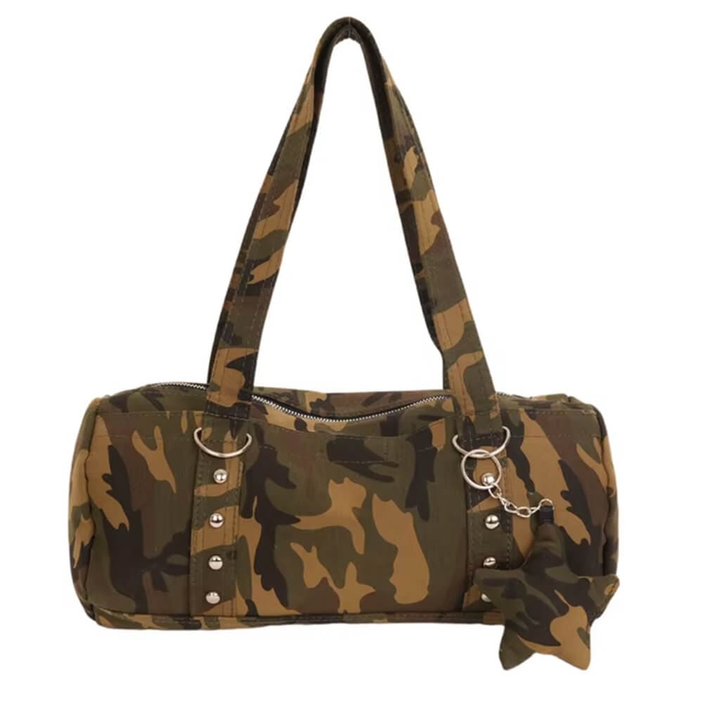 y2k camo bag with star charm boogzel clothing