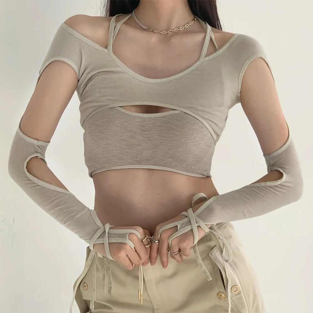 y2k cut out halter top boogzel clothing