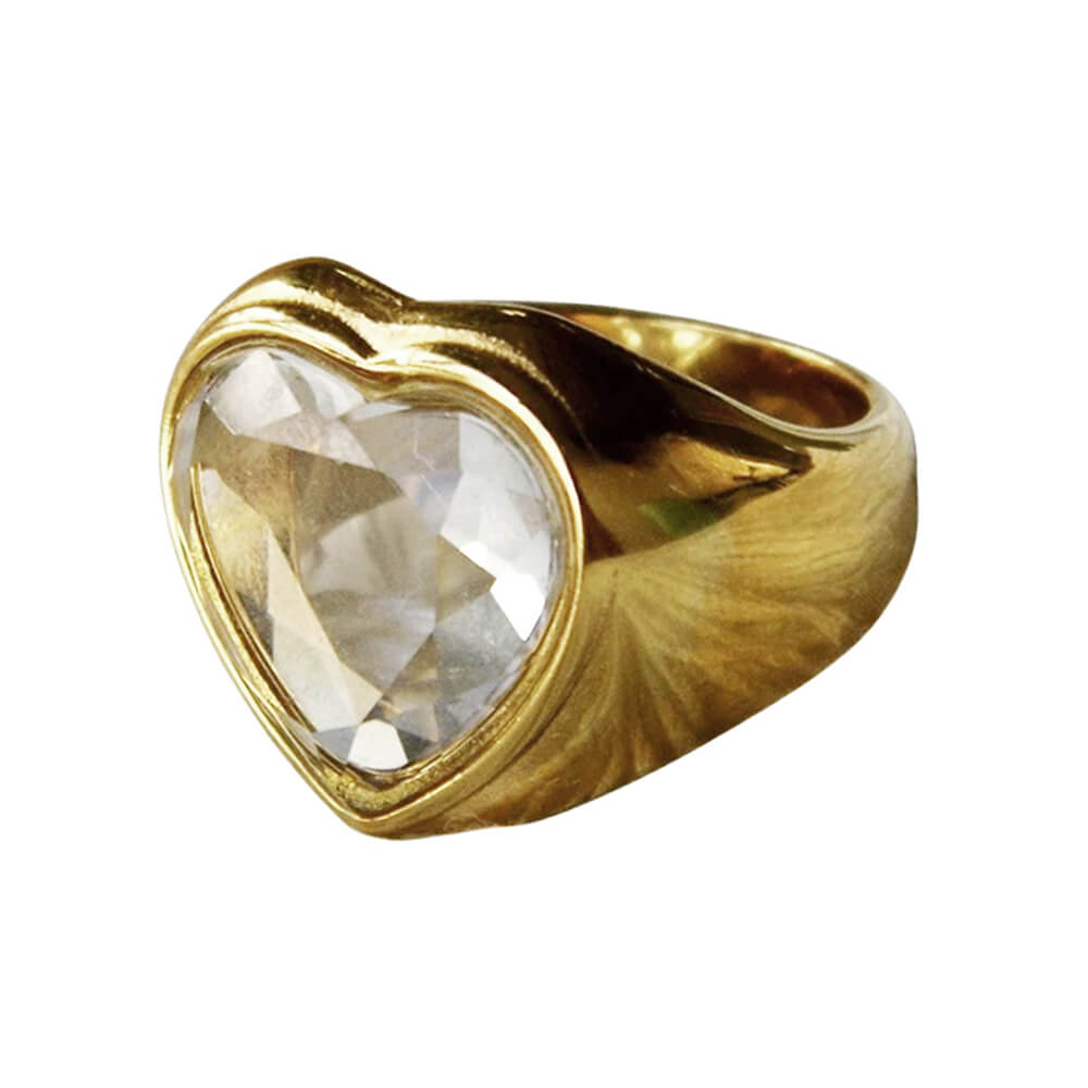 y2k diamond heart chunky ring boogzel clothing