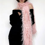 y2k faux fur long fluffy scarf boogzel clothing