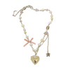 Y2K Heart Bow Pendant Necklace