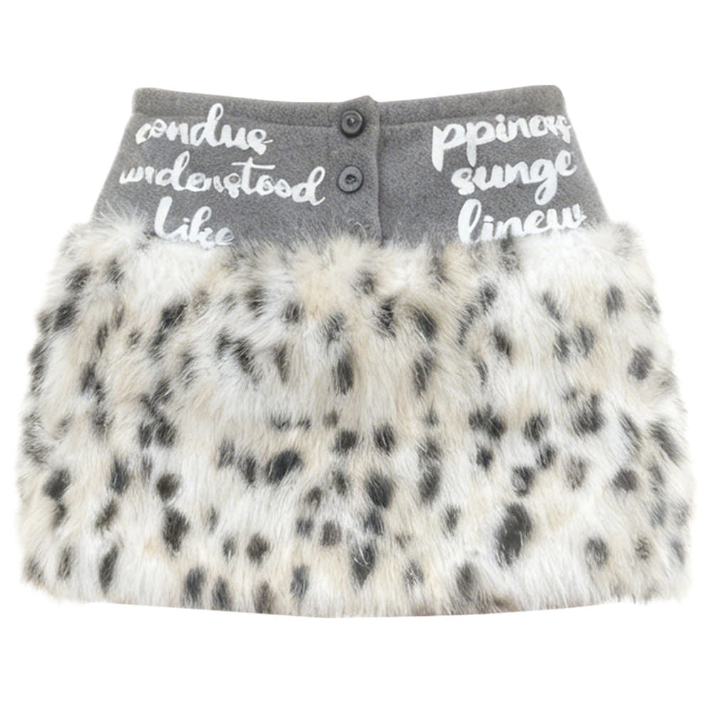y2k leopard fur mini skirt boogzel clothing