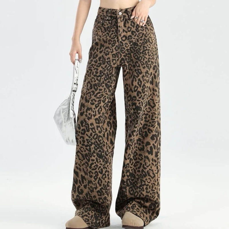 brown leopard print jeans boogzel clothing