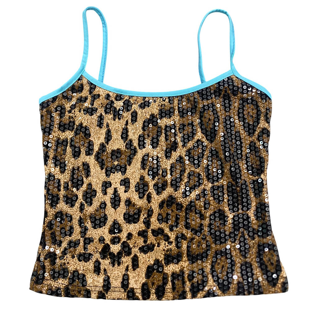 y2k leopard print sequin tank top boogzel clothing
