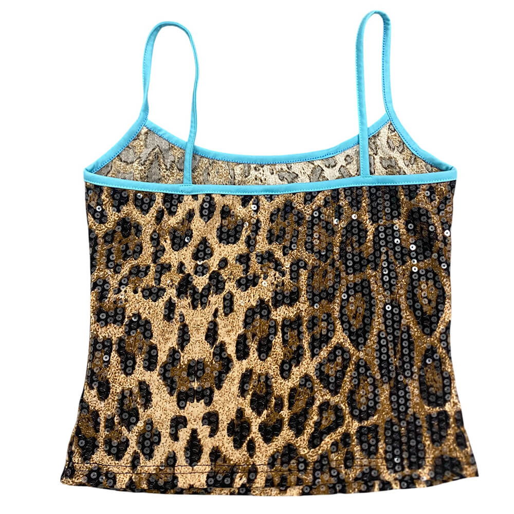 y2k leopard print sequin tank top boogzel clothing