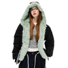 y2k mint green fur parka boogzel clothing