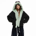 y2k mint green fur parka boogzel clothing