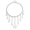 y2k pearl necklace with star charms boogzel clothing