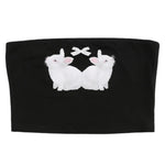 y2k rabbit print tube top boogzel clothing