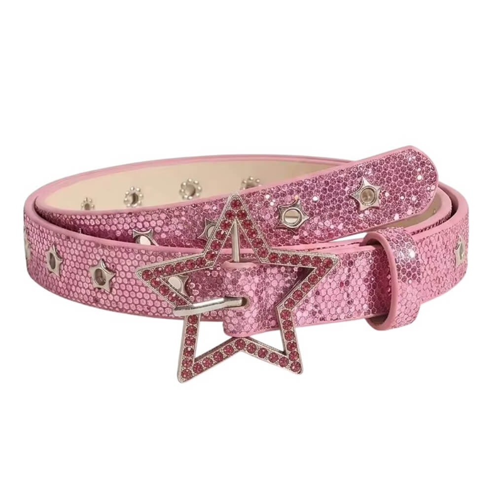 y2k star girl rhinestone belt boogzel clothing