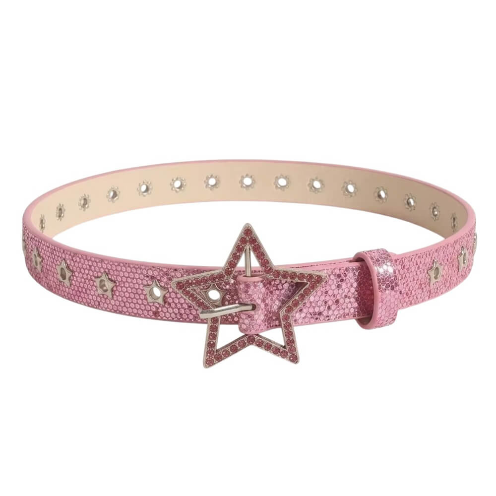 y2k star girl rhinestone belt boogzel clothing