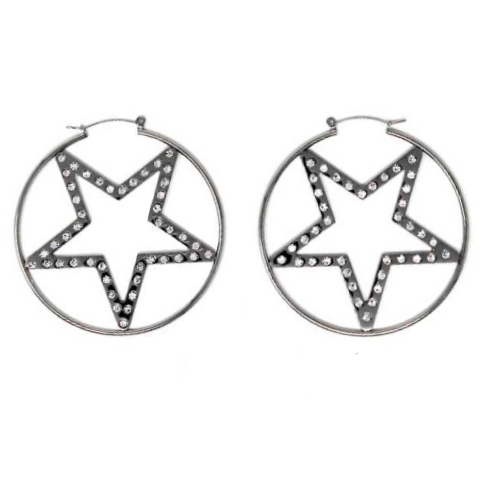 y2k star hoop earrings boogzel clothing