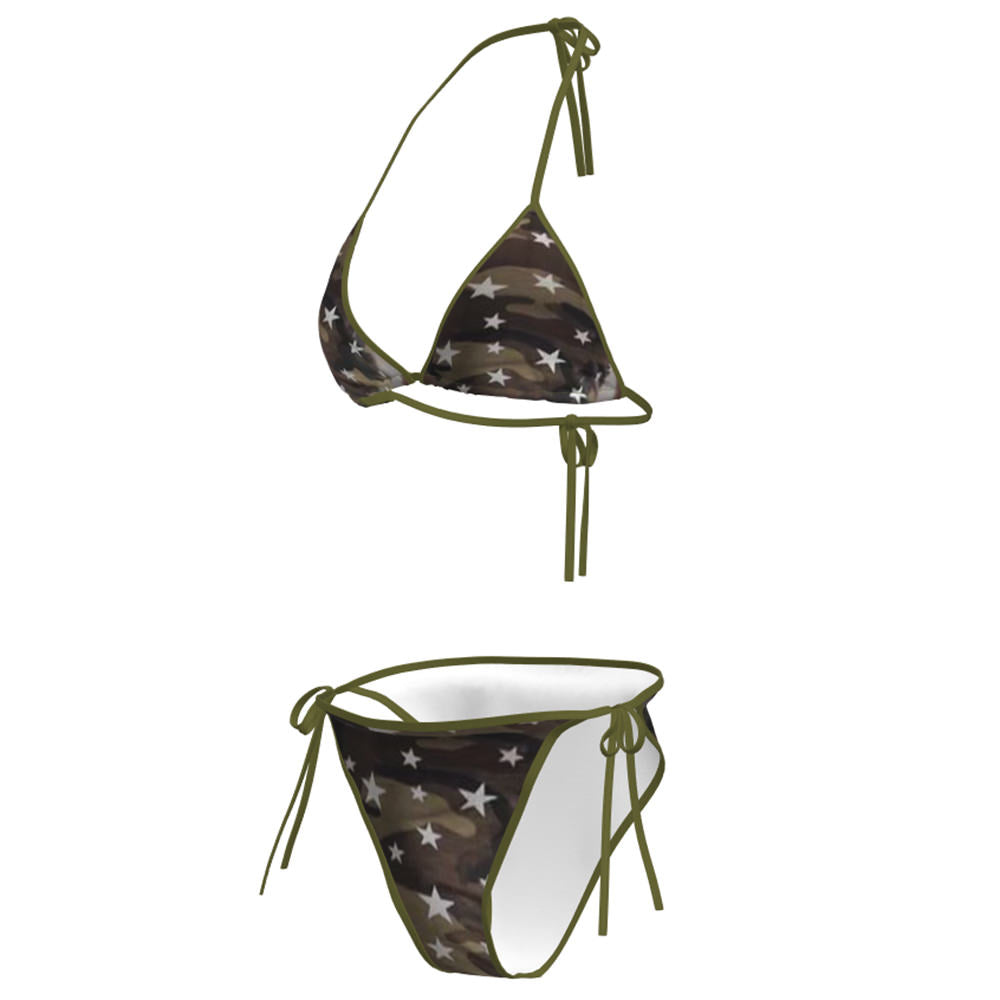 y2k star pattern camo bikini set boogzel clothing