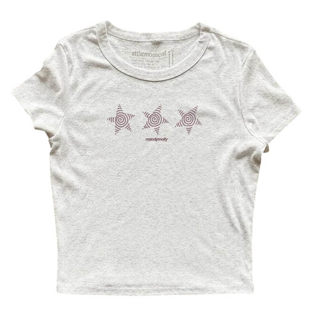 y2k star print baby tee boogzel clothing