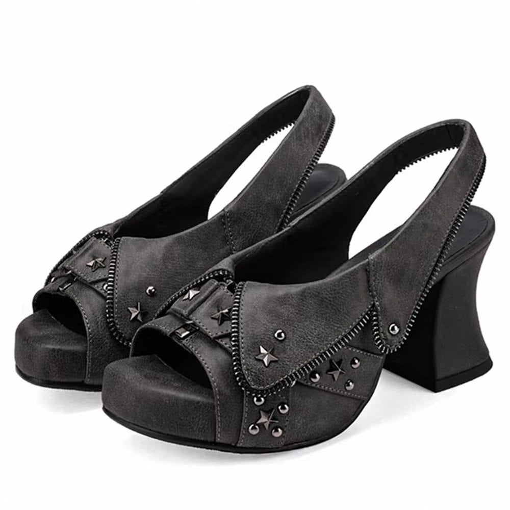 y2k star stud platform heel sandals boogzel clothing