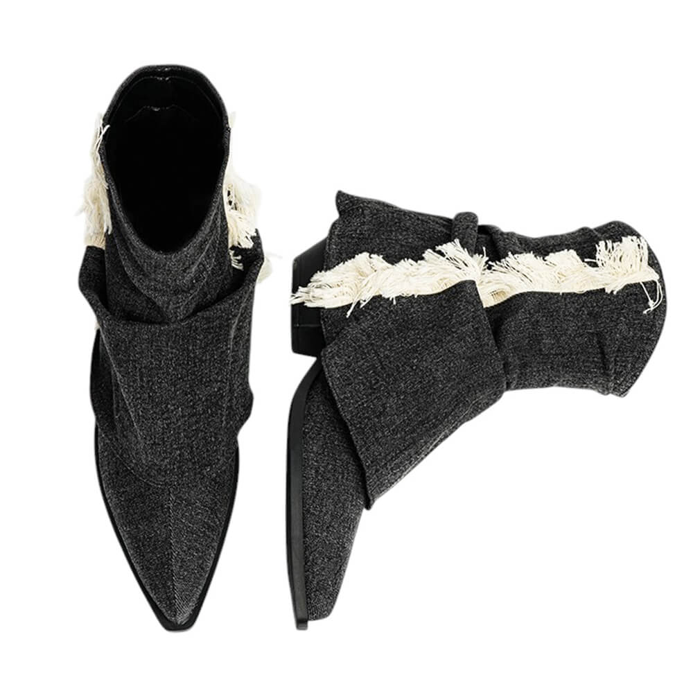 y2k style distressed black denim boots boogzel clothing