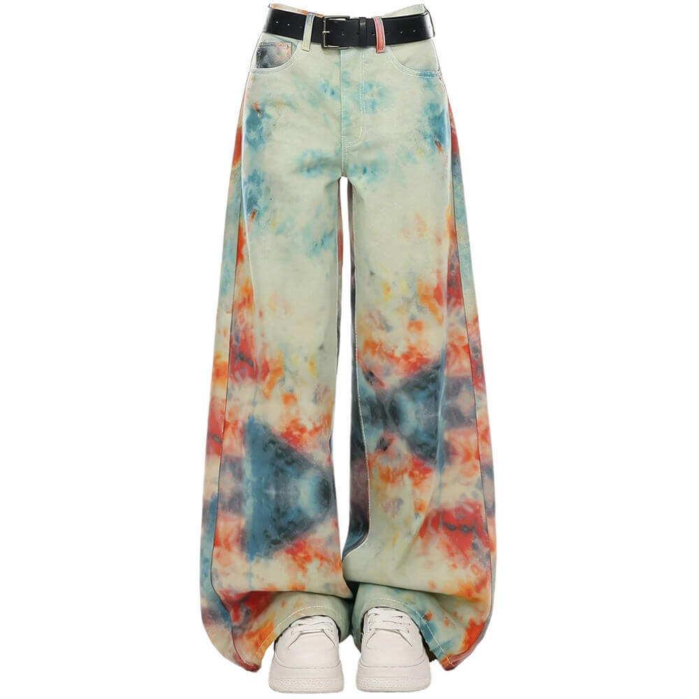 y2k tie dye wide leg jeans boogzel clothing