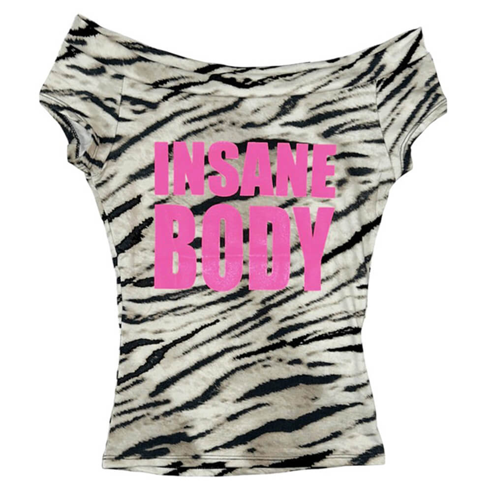 y2k zebra print bandeau top boogzel clothing