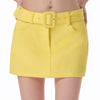 yellow belted mini skirt boogzel clothing