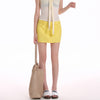 lemon yellow y2k mini skirt boogzel clothing