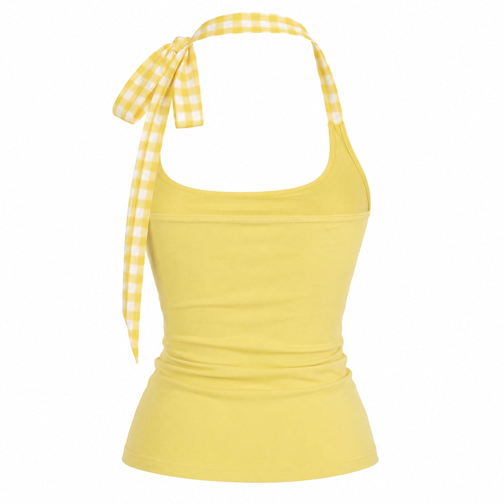 yellow y2k rhinestone palm tree top boogzel clothing