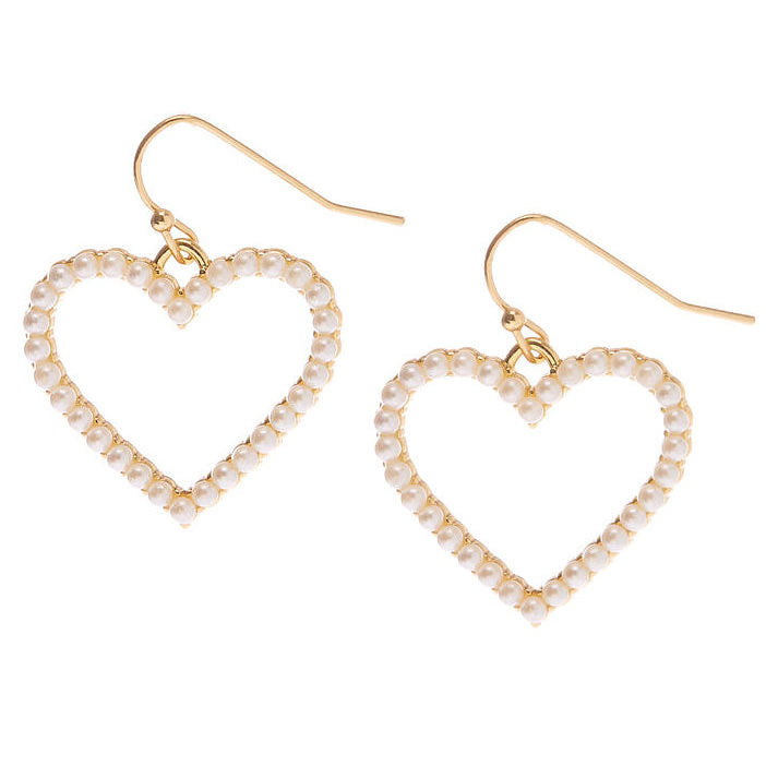 heart pearl earrings