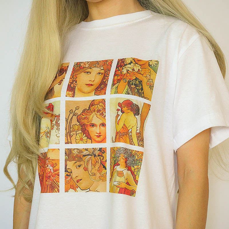 Alphonse Mucha Tee paiting tshirt art hoe aesthetic boogzel apparel