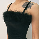 black velvet furry dress boogzel apparel