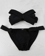 black Bow Bandeau Bikini Set boogzel apparel 