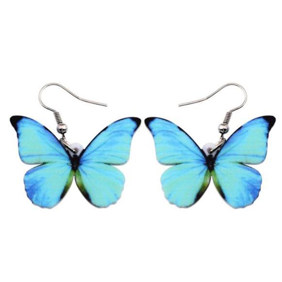blue butterfly earrings