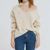 Free Shipping Buy Choker Neck Asymmetric Sweater at Boogzel Apparel