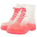 transparent pink boots boogzel apparel