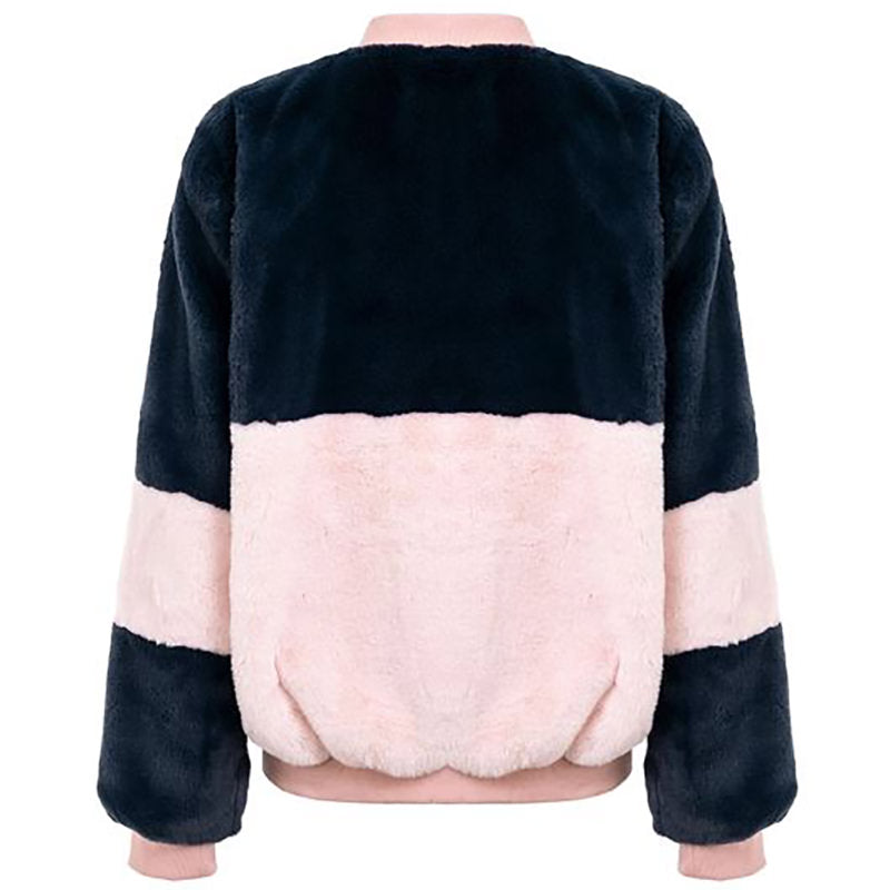 Shop Color Block Fuzzy Jacket at Boogzel Apparel Free Shipping