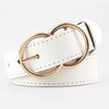 Shop White Double Ring Buckle Belt at Boogzel Apparel Free Shipping
