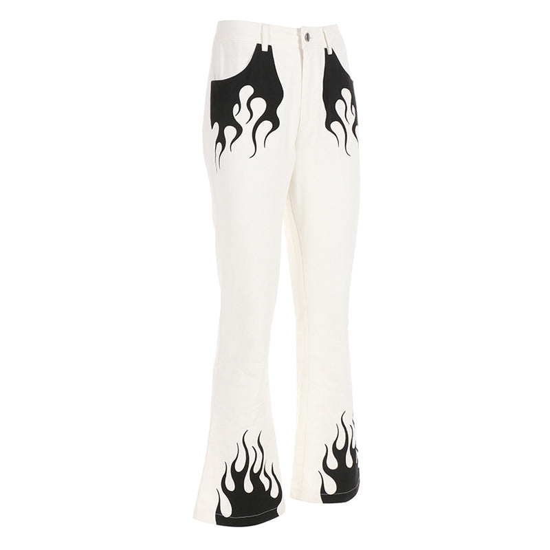 Shop Flamin' Flared Trousers at Boogzel Apparel