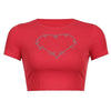 Heart Rhinestone Crop Top boogzel apparel