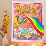 here comes the sun wall tapestry boogzel apparel
