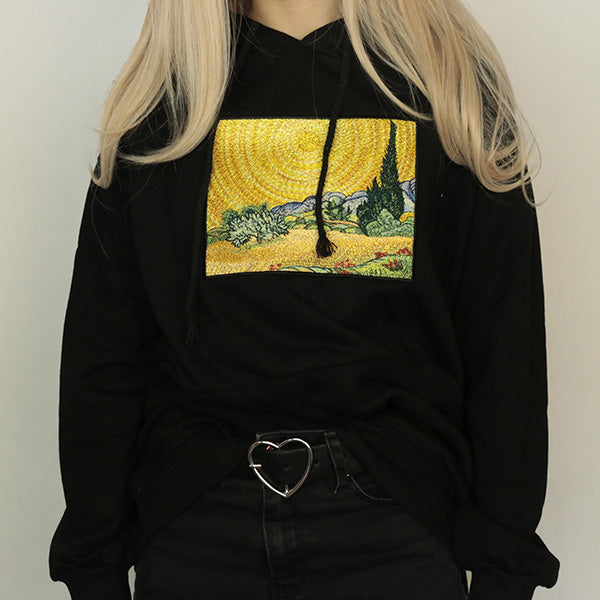 Wheat Field with Cypresses Hoodie