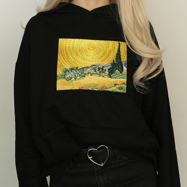 Wheat Field with Cypresses Hoodie