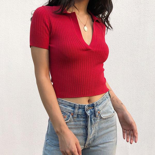red  Cropped Tee