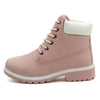 Shop Lace Up Pink Flat Boots at Boogzel Apparel