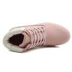 Shop Lace Up Pink Flat Boots at Boogzel Apparel Free Shipping